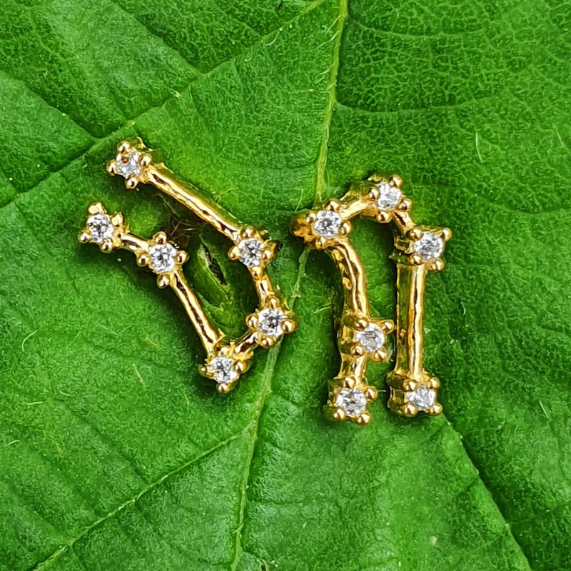 Thumbnail of Gemini Star Sign Constellation Astrology Tiny Earrings image