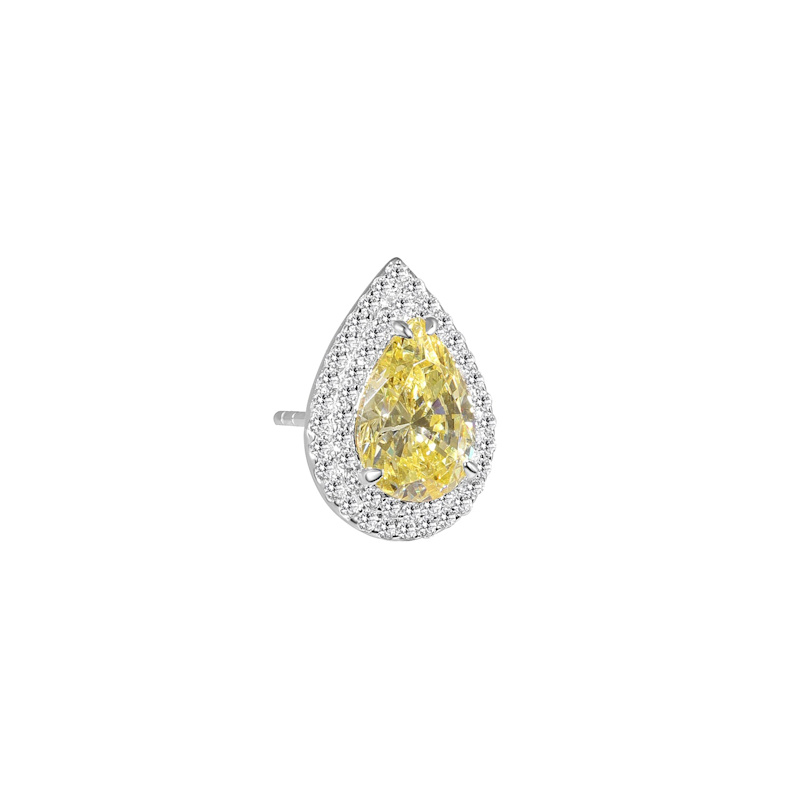 Thumbnail of Gemma Pear-Shaped Stud Earrings - Canary Yellow image