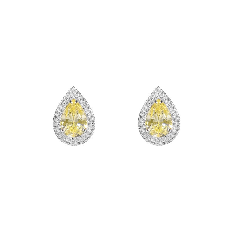 Thumbnail of Gemma Pear-Shaped Stud Earrings - Canary Yellow image