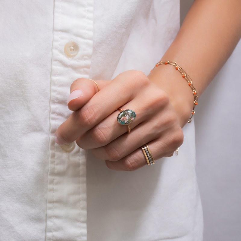 Thumbnail of Gemstone Gold Oval Statement Ring image
