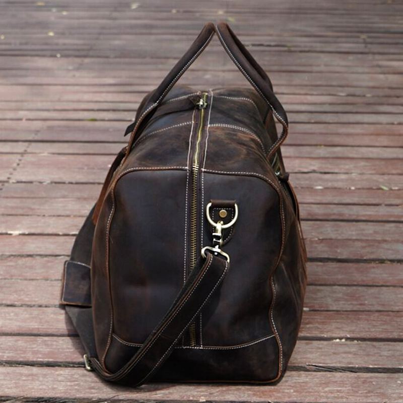 Thumbnail of Genuine Leather Duffel Travel Bag - Vintage Brown image