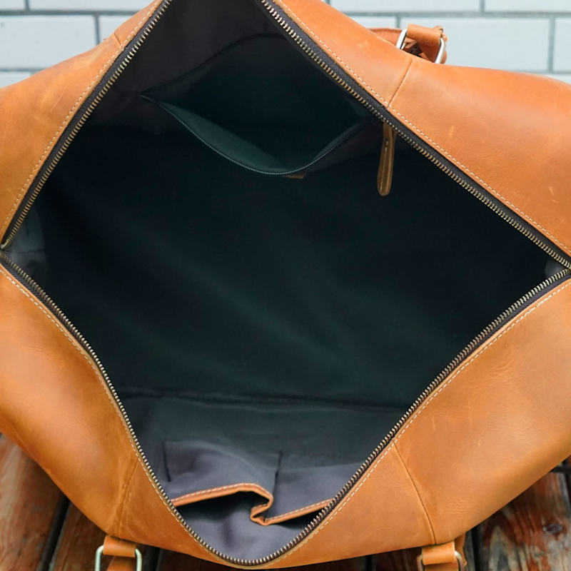 Thumbnail of Genuine Leather Duffel With Suit Compartment - Light Brown image
