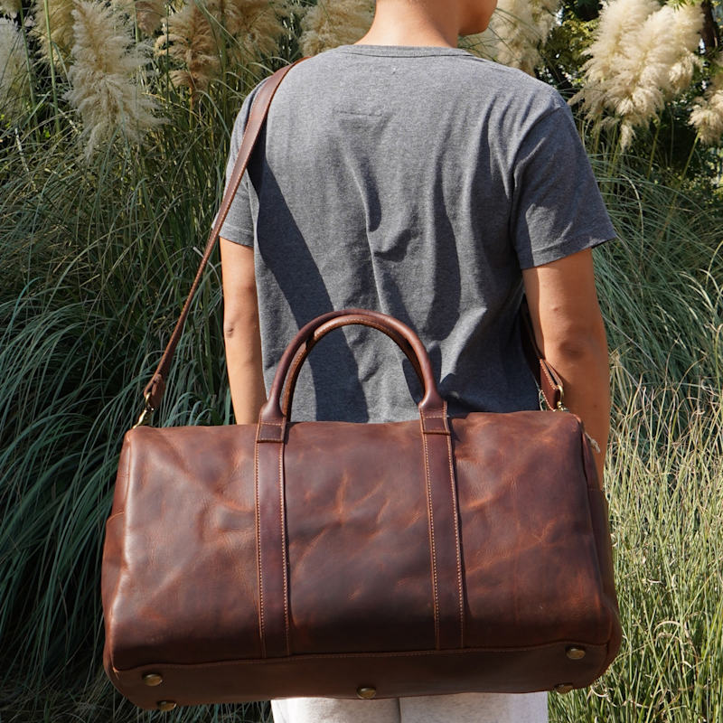Thumbnail of Genuine Leather Holdall - Brown image