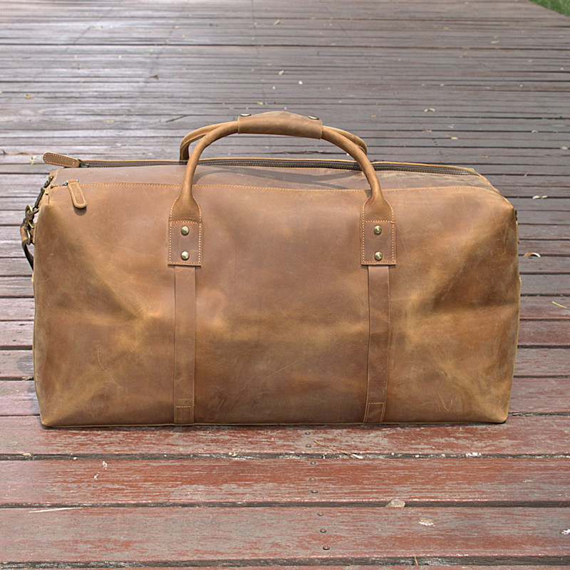 Thumbnail of Genuine Leather Holdall Luggage Bag - Browns image