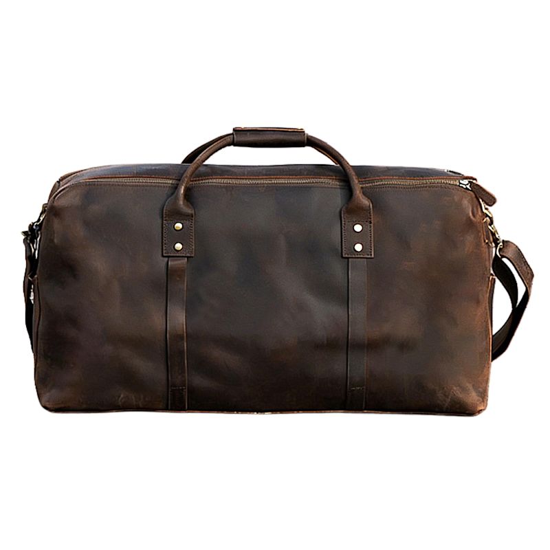 Thumbnail of Genuine Leather Holdall Luggage Bag - Dark Browns image