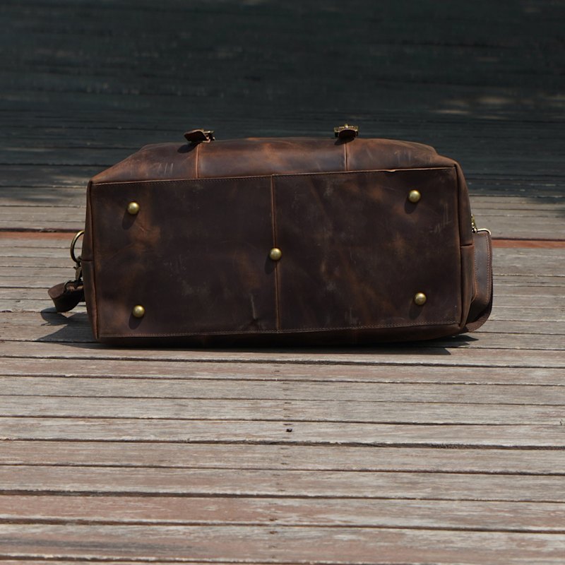 Thumbnail of Genuine Leather Holdall - Worn Dark Brown image