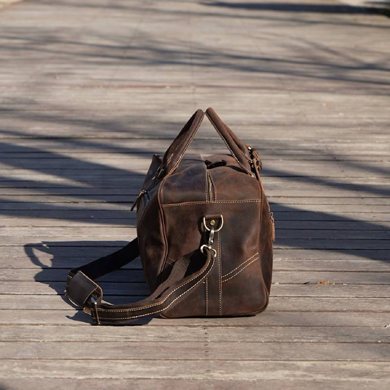 Thumbnail of Genuine Leather Over Night Bag - Dark Brown image