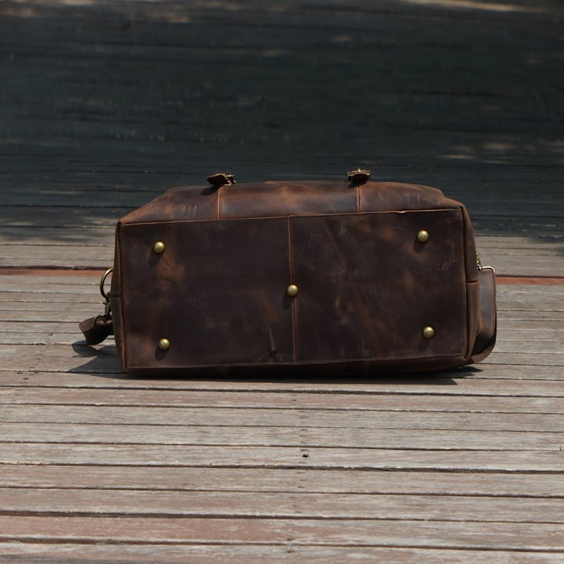 Thumbnail of Genuine Leather Weekend Bag - Worn Dark Brown image