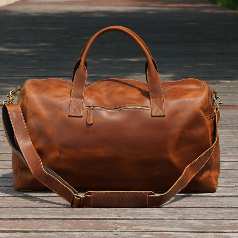 Thumbnail of Genuine Leather Weekender Holdall - Brown image