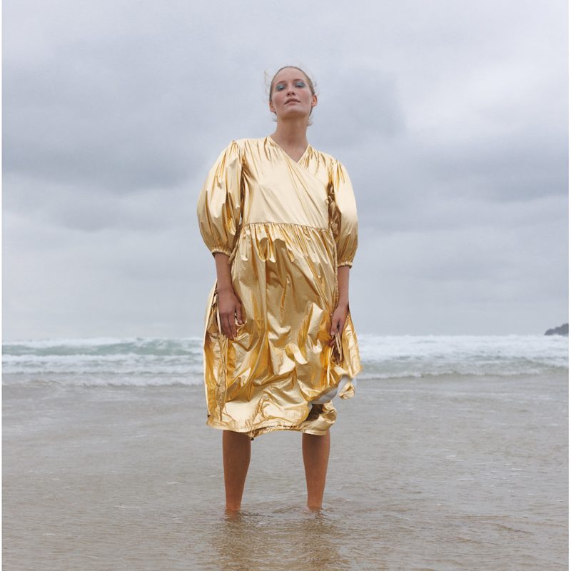 Thumbnail of Georgie Wrap Dress Disco Gold image