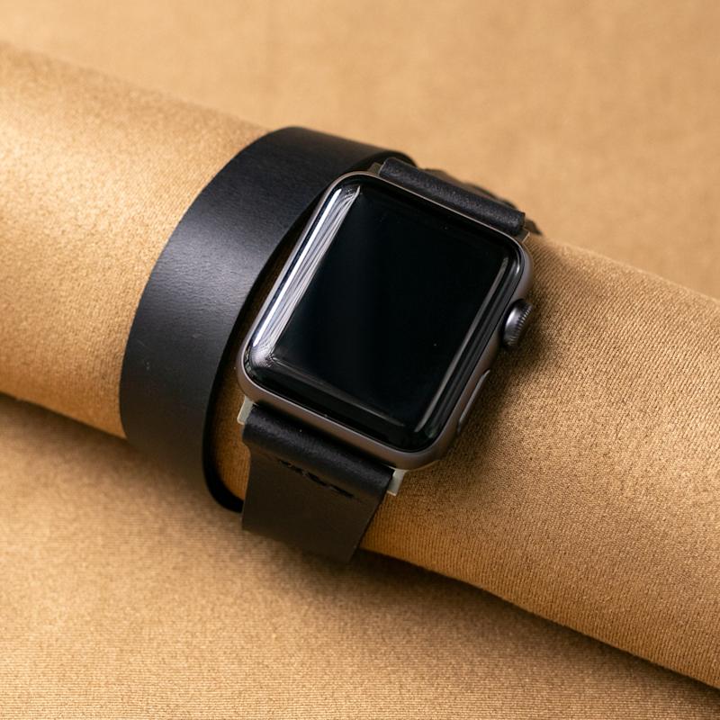Thumbnail of Double Tour Apple Watch Leather Strap - Brown image