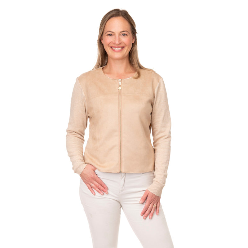 Thumbnail of Gianella Beige Suedette Jacket image