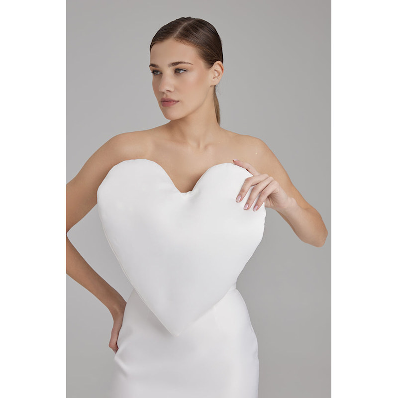 Thumbnail of Gigi Dress + Heart | Strapless Cone Maxi In White image