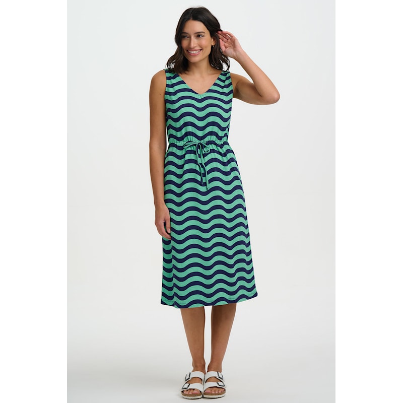 knee length dresses for ladies Vila Verona Funnel Neck Midi Dress, Winter Bloom