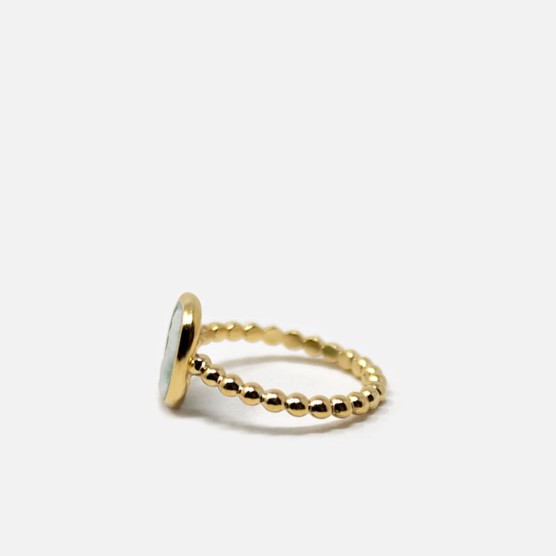Thumbnail of Ginevra Green Mini Cameo Stacking Ring image
