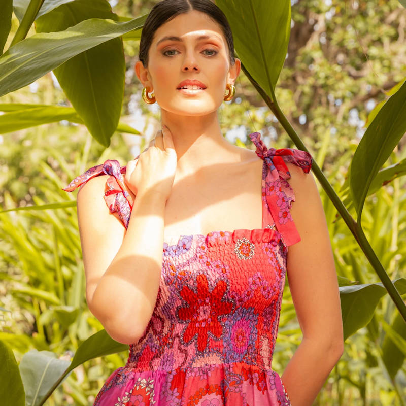 ワンピース Freckle silk strap tiered maxi dress F ワンピース Freckle silk strap tiered maxi dress F Freckle silk