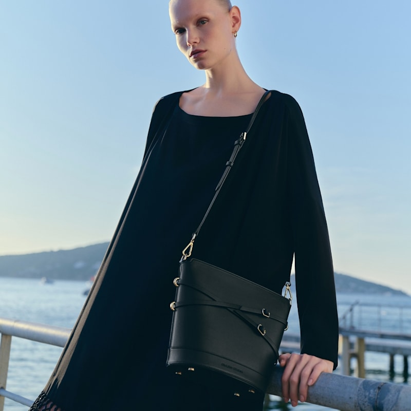 Thumbnail of Glacier Vegan Leather Bucket Bag - Black image