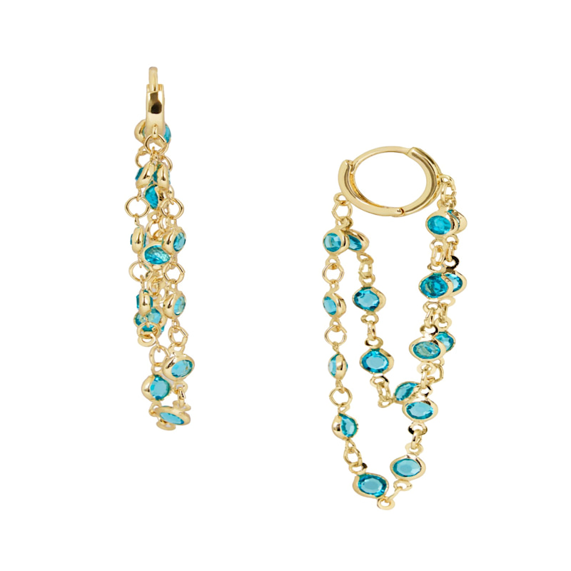 Thumbnail of Glass Multi Layer Blue Earring image