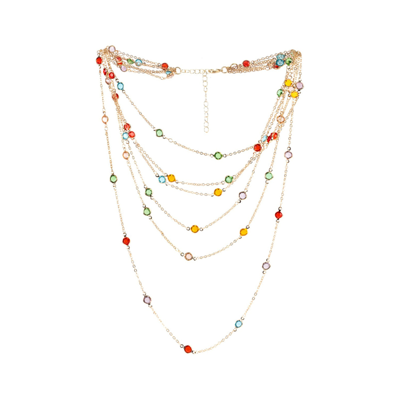 Thumbnail of Glass Multi Layer Multi Necklace image