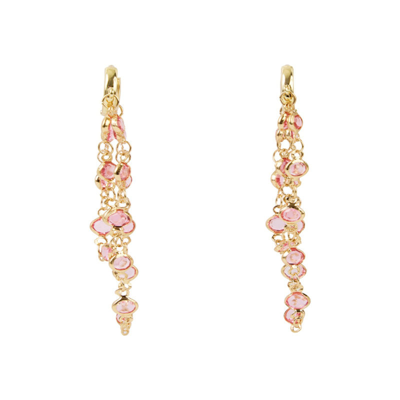 Thumbnail of Glass Multi Layer Pink Earring image