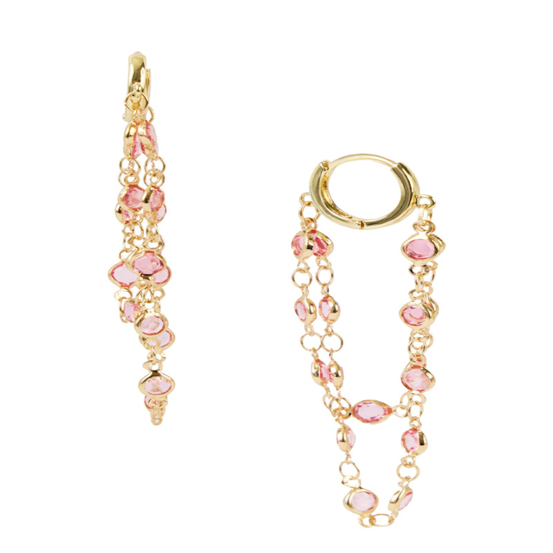 Thumbnail of Glass Multi Layer Pink Earring image