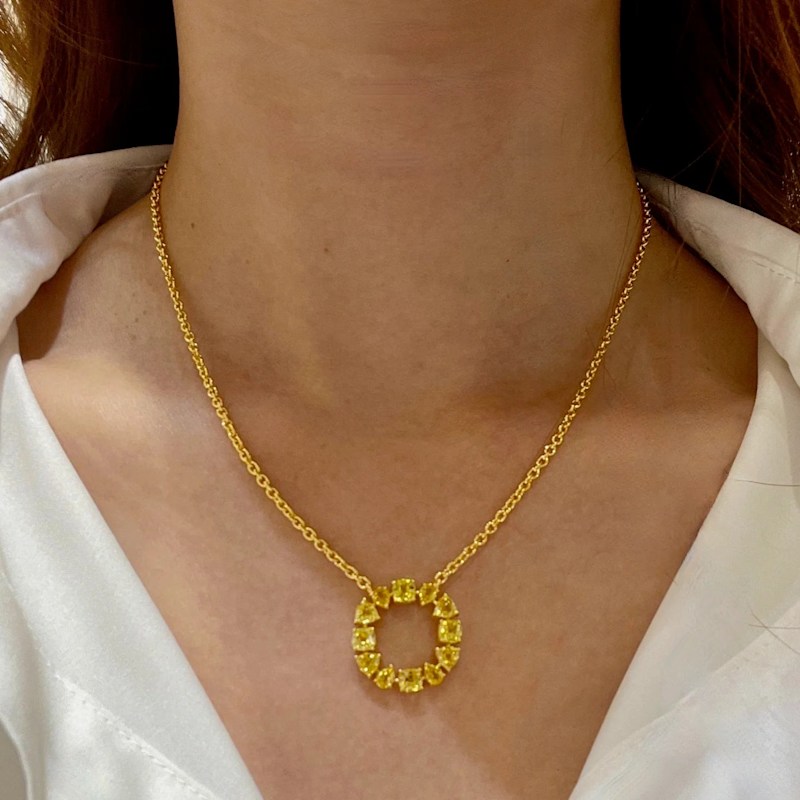 Thumbnail of Glorie Gold Necklace Set With Ruby image