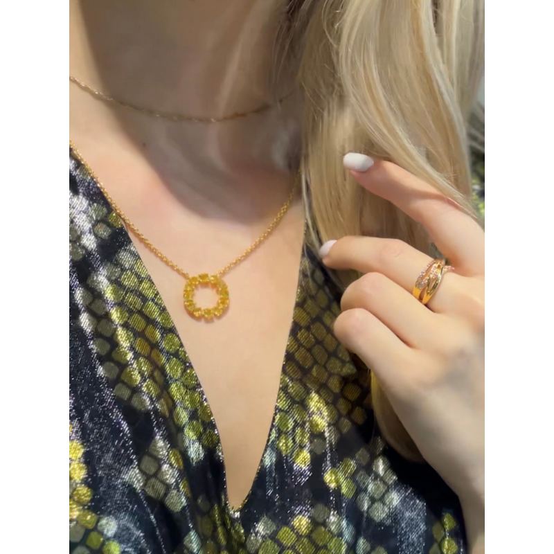 Thumbnail of Glorie Gold Necklace Set With Ruby image