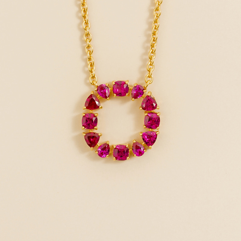 Thumbnail of Glorie Gold Necklace Set With Ruby image