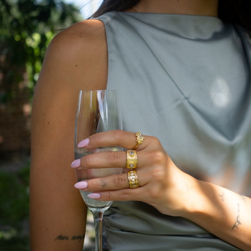 Thumbnail of Goddess Cleopatra Gold & Diamond Ring - Gold image