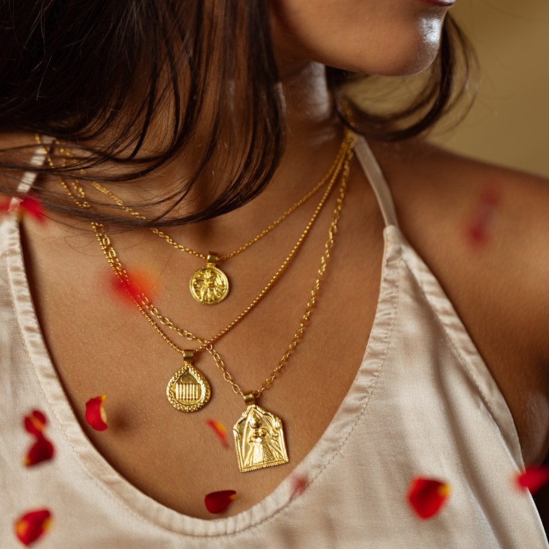 Thumbnail of Sisterhood Goddess Charm Necklace - Gold  - Seven Sisters image