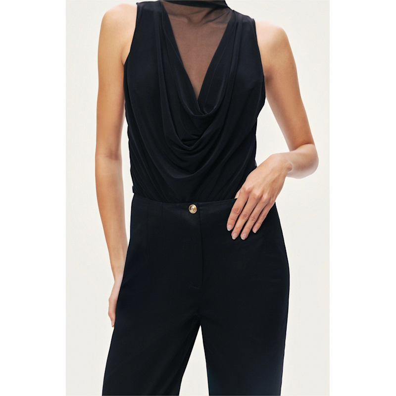 Thumbnail of Draped Mesh-Panel Bodysuit image
