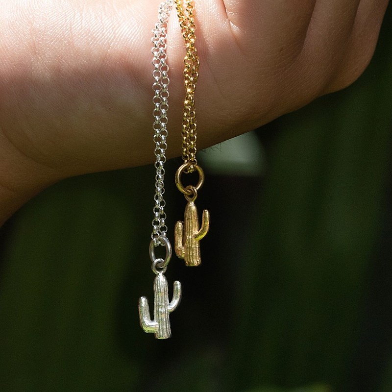 Thumbnail of Gold Cactus Charm Necklace image