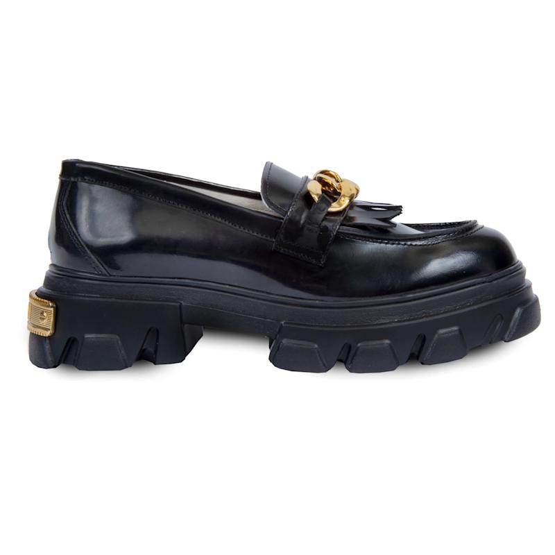 Thumbnail of Gold Chain Black Loafer image