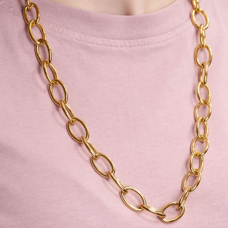 Thumbnail of Gold Classic Oval Link Necklace image