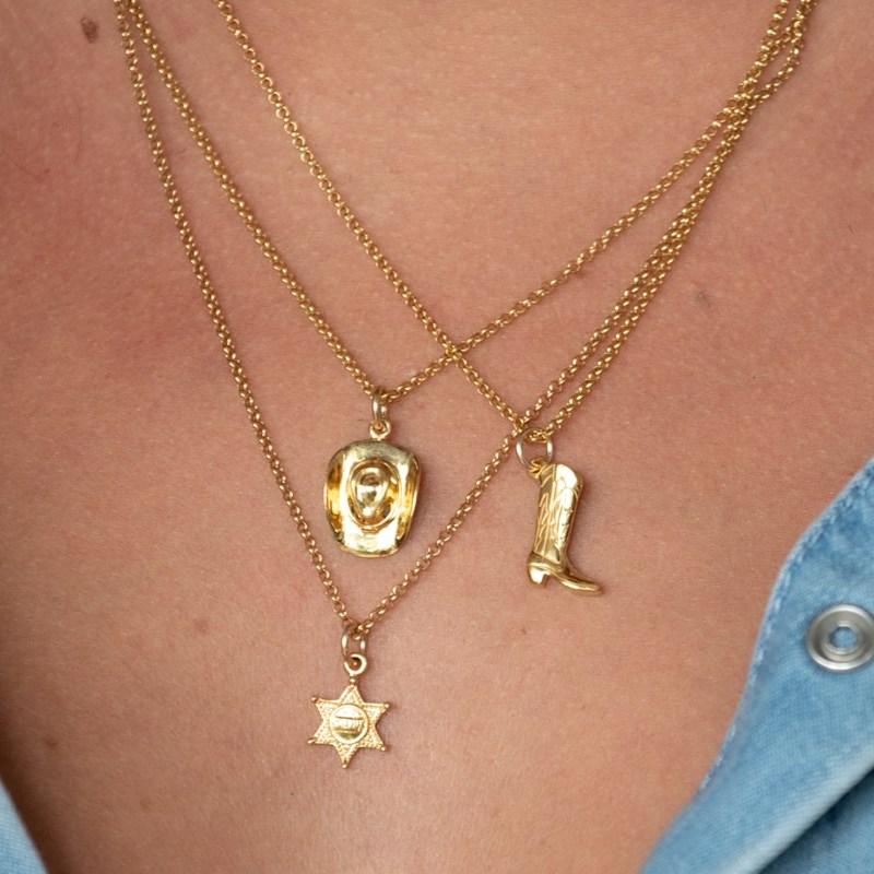 Thumbnail of Gold Cowboy Boot Charm Necklace image