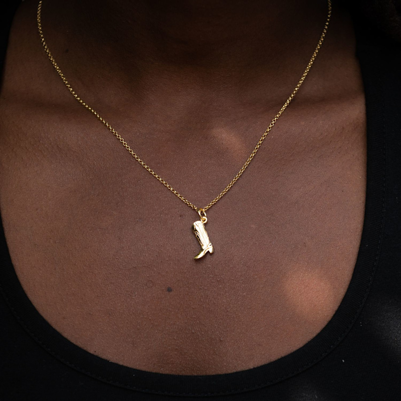 Thumbnail of Gold Cowboy Boot Charm Necklace image