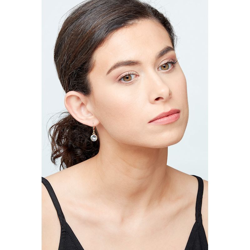Thumbnail of Gold & Crystal Leverback Earrings image