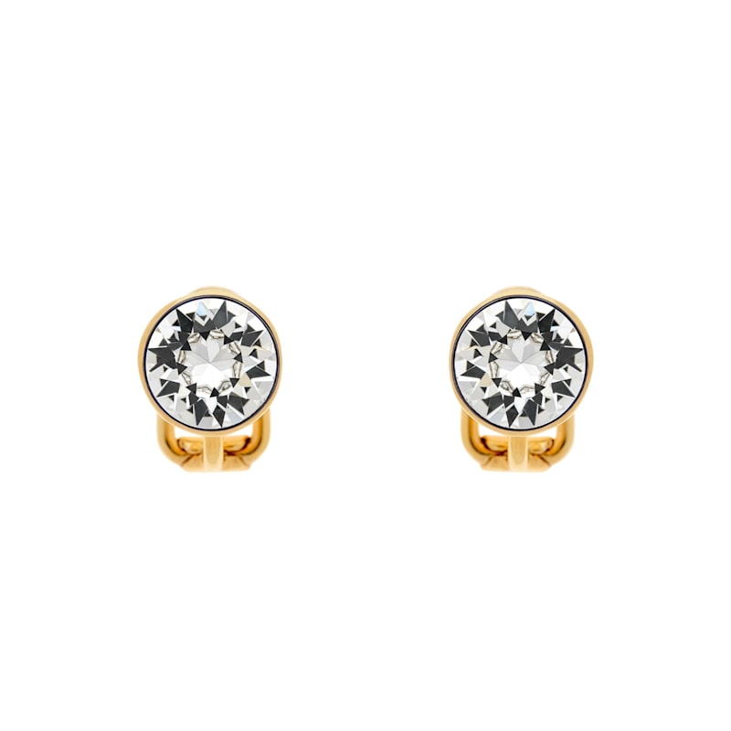 Thumbnail of Gold Crystal Stud Clip Earrings image