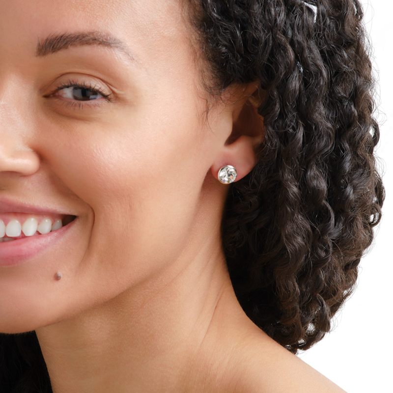 Thumbnail of Gold Crystal Stud Earrings image