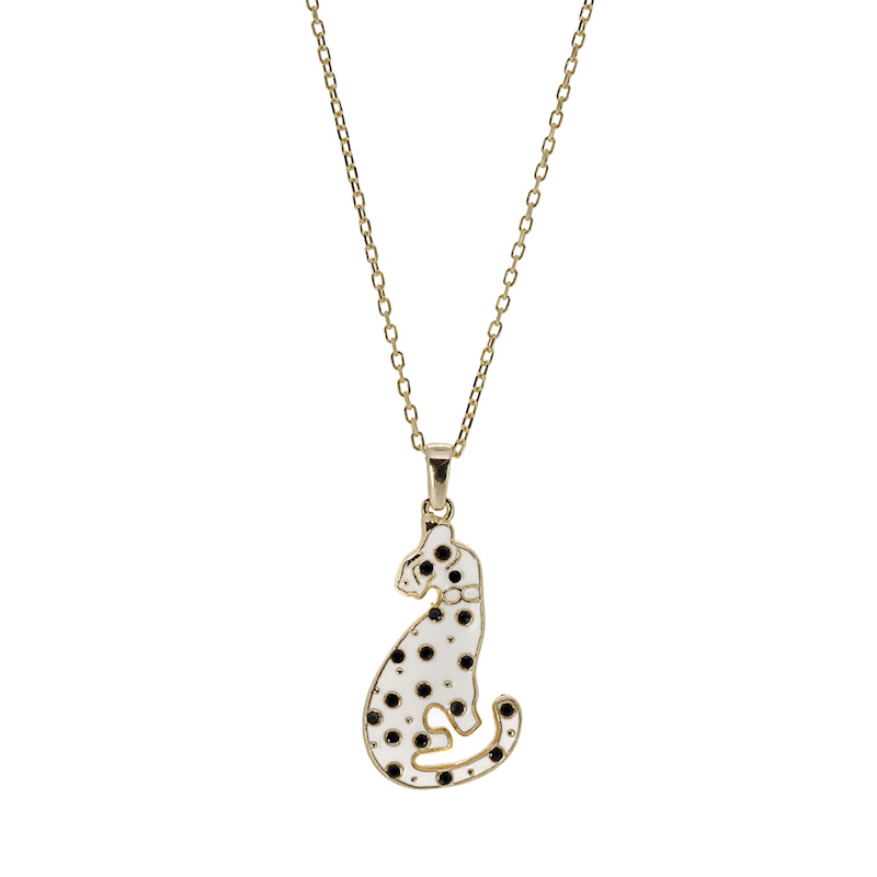 Thumbnail of Gold Dalmatian Dog Necklace -Gold image