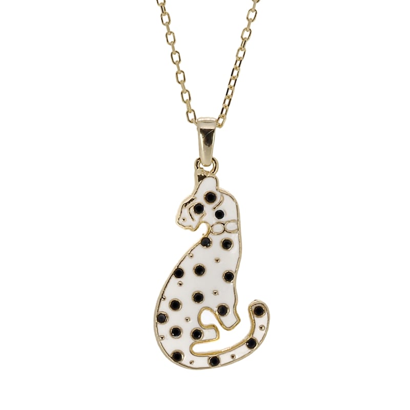 Thumbnail of Gold Dalmatian Dog Necklace -Gold image