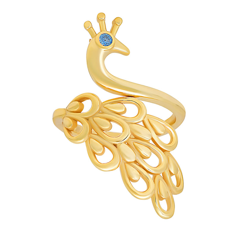 Thumbnail of Gold Diamond Cz Peacock Ring image