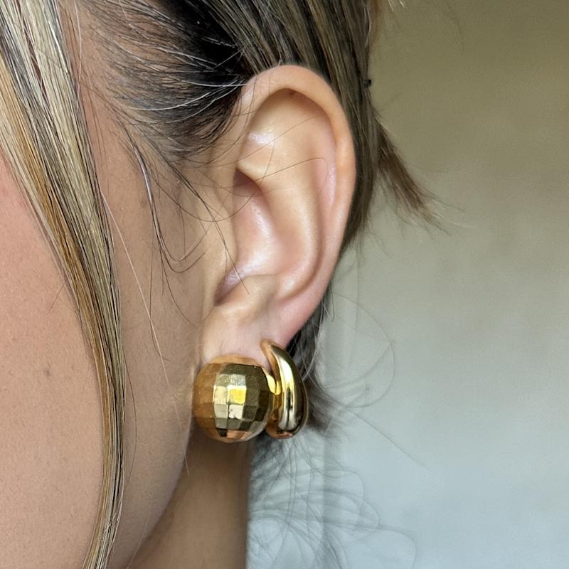 Thumbnail of Gold Disco Ball Stud Earrings image