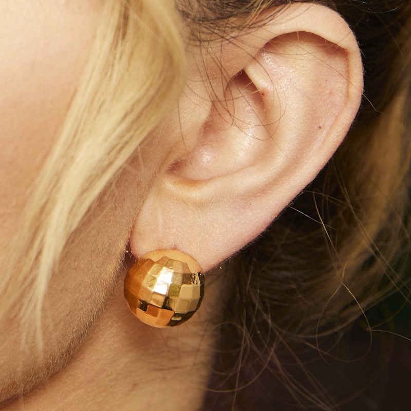 Thumbnail of Gold Disco Ball Stud Earrings image