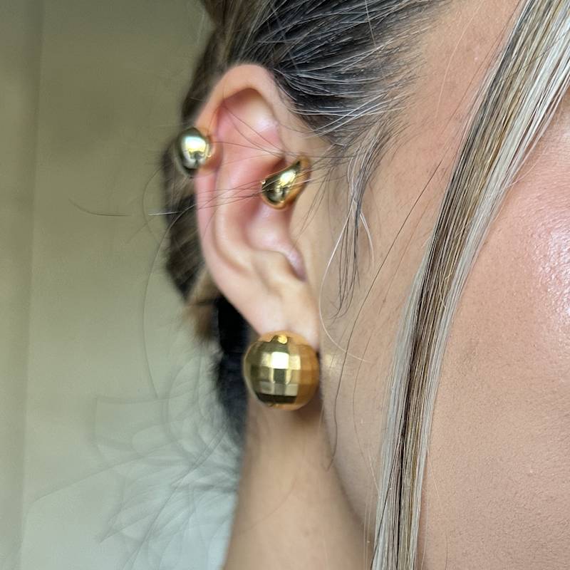 Thumbnail of Gold Disco Ball Stud Earrings image