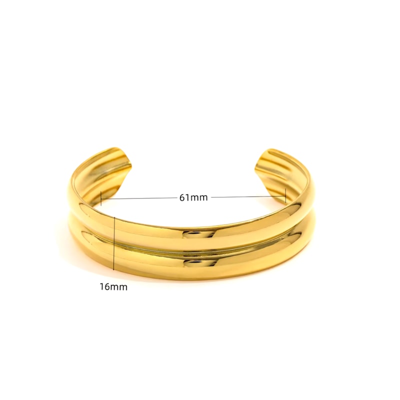 Thumbnail of Gold Double Cuff Waterproof Bracelet image