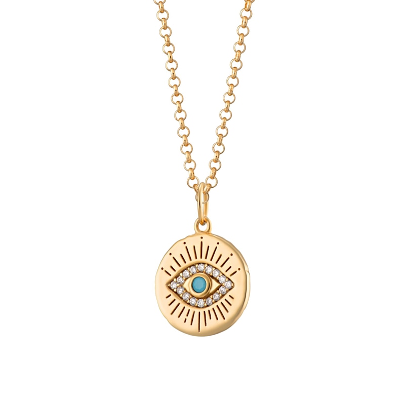 Thumbnail of Gold Evil Eye Pendant Necklace image