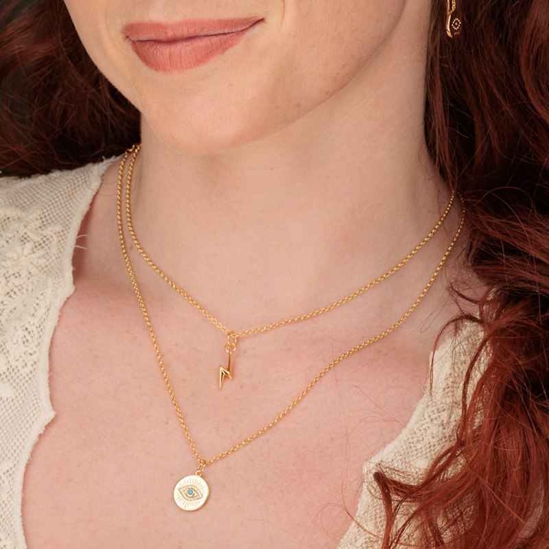 Thumbnail of Gold Evil Eye Pendant Necklace image
