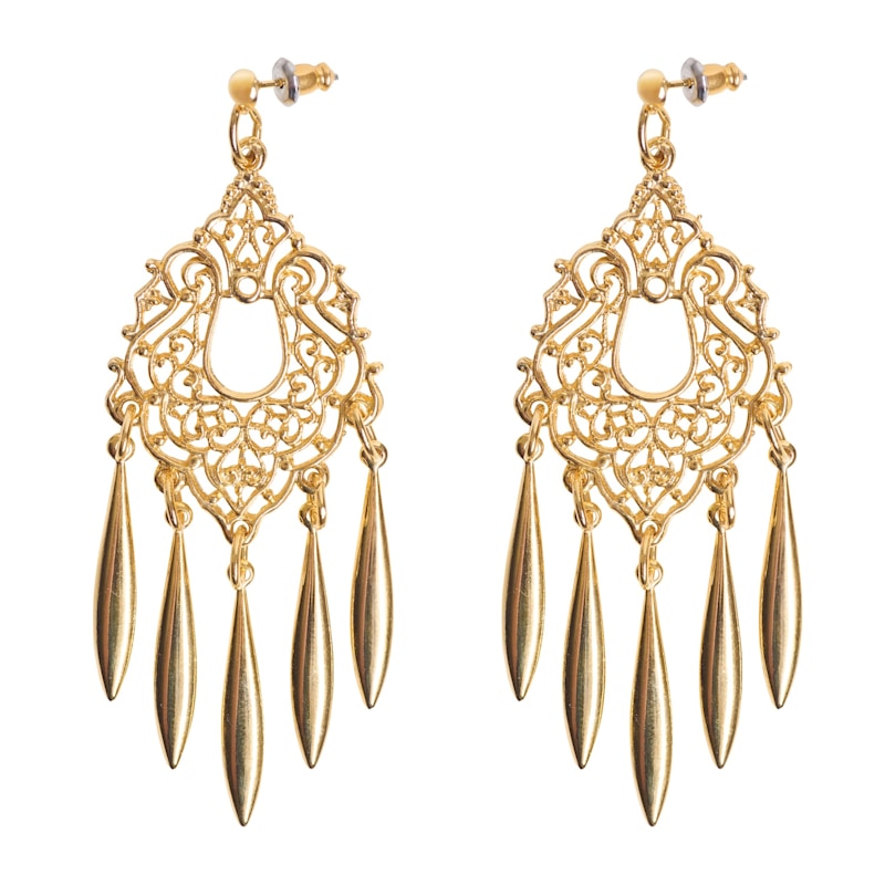 Thumbnail of Gold Filigree Fringe Earrings image
