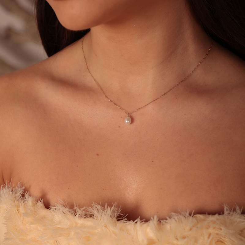 Thumbnail of Gold Freshwater Pearl Necklace image
